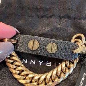 NWT in box Jenny Bird leather and brass bracelet